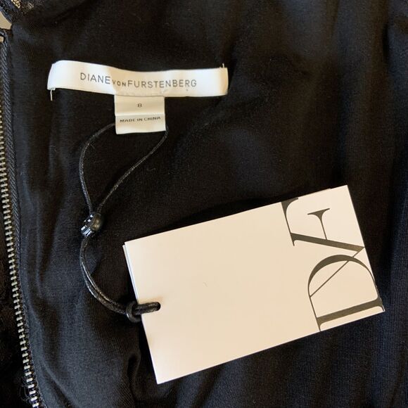 NWT DVF Diane Von Furstenberg Colleen Sheath Dress Sz 8 Black Lace Princess Cate - Picture 10 of 12